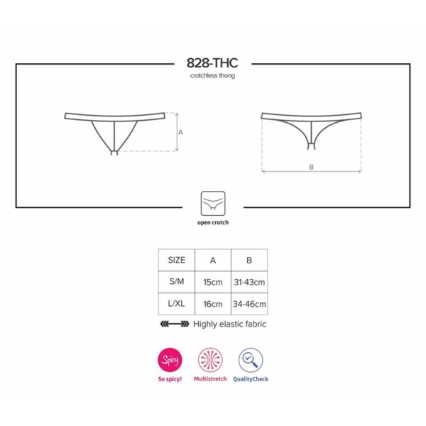 828-THC-1 Crotchless Thong - immagine 5