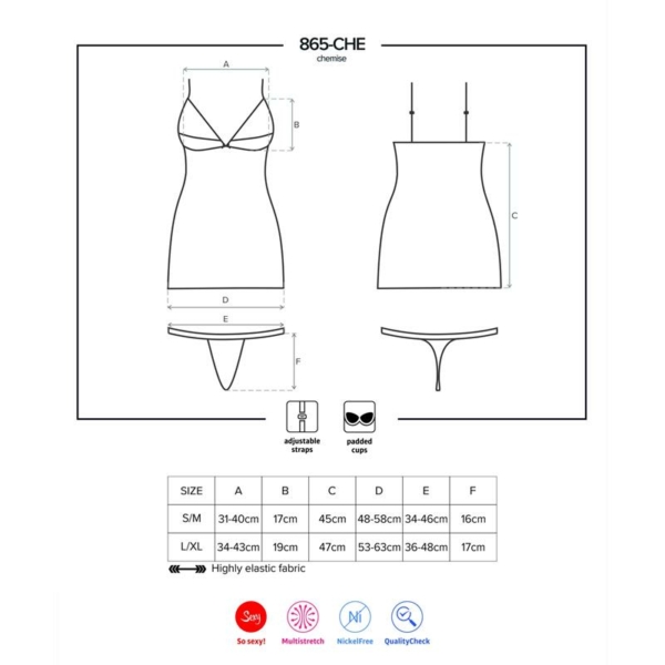 865-CHE-1 Chemise and Thong Black - immagine 3