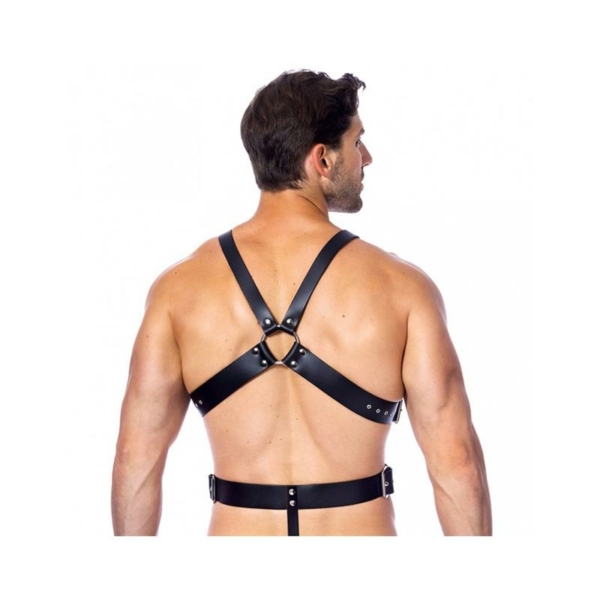 Adjustable Leather Harness with Rings - immagine 2