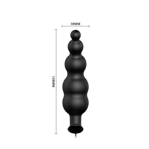 Anal Plug Bubbles Vibrator Black withRemote Control - immagine 6