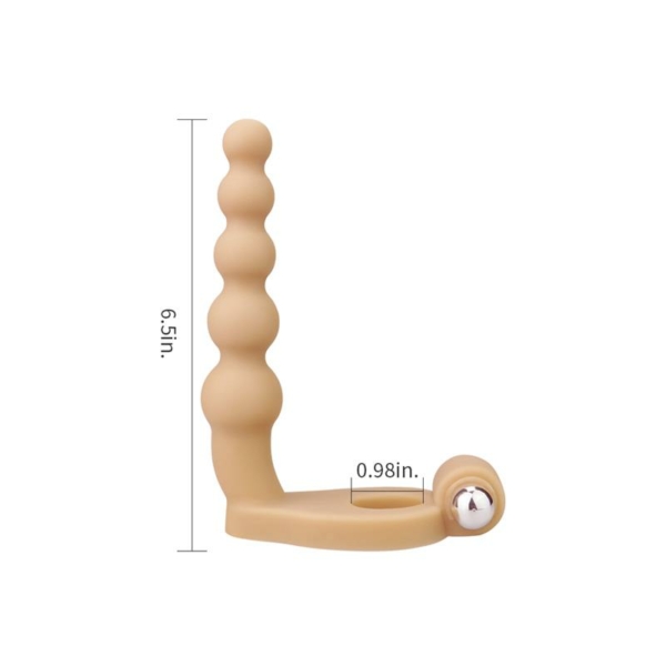 Anal Stimulator The Ultra Soft Bead 6.5 with Vibration Flesh - immagine 6