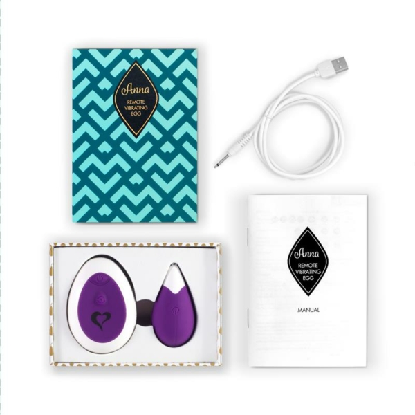 Anna Vibrating Egg with Remote Control Deep Purple - immagine 3