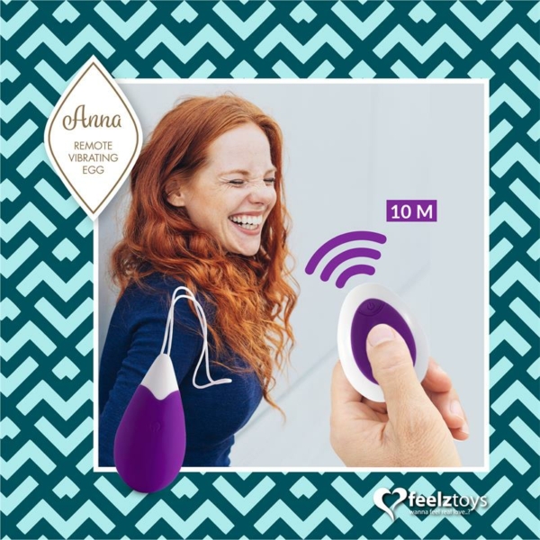 Anna Vibrating Egg with Remote Control Deep Purple - immagine 5