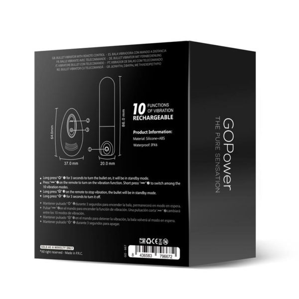 Asha Vibrating Bullet with Remote Control USB Silicone - immagine 9