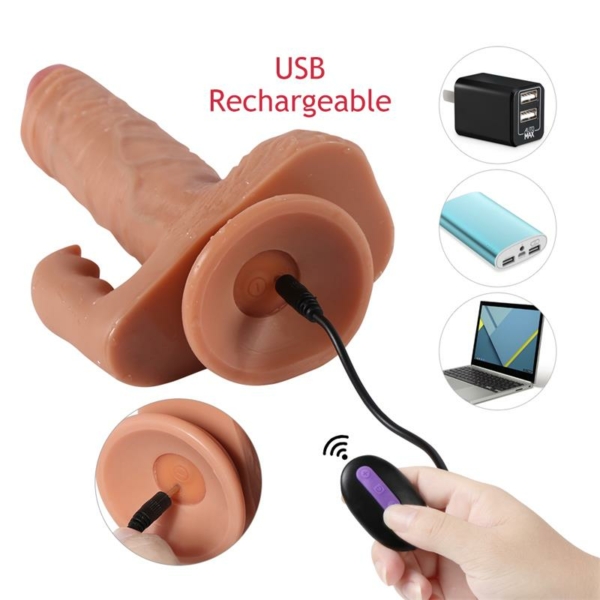 Austin Dildo with 20 Modes of Vibration and Clitoris Stimulator - immagine 9