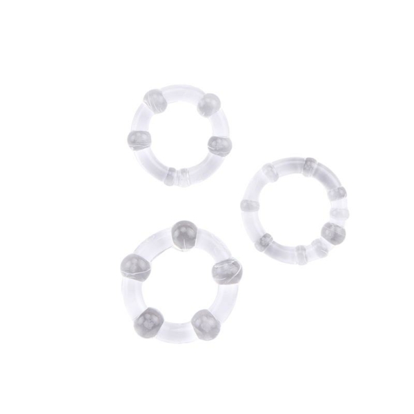 Beaded Cock Rings-Clear - immagine 3