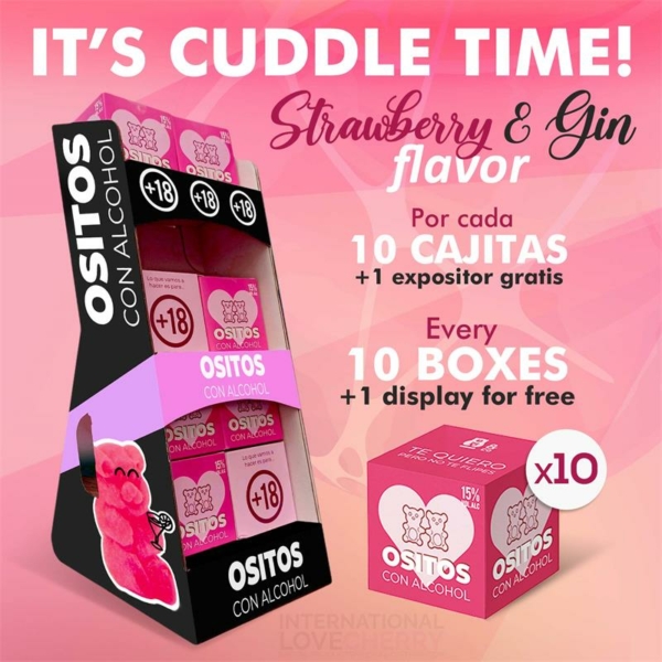 Bears with Alcohol 15% Strawberry and Gin 10 Boxes + 1 Display