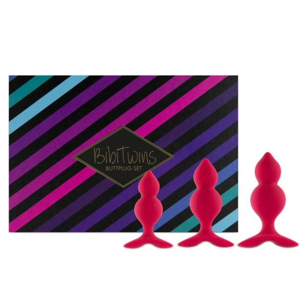 Bibi Twin Set of 3 Butt Plug Pink - immagine 3