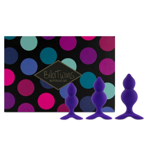 Bibi Twin Set of 3 Butt Plug Purple - immagine 3