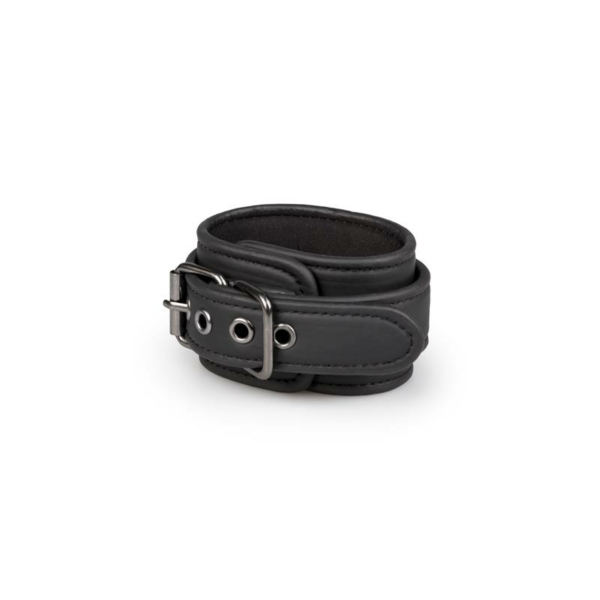 Black Synthetic Leather Handcuffs - immagine 3