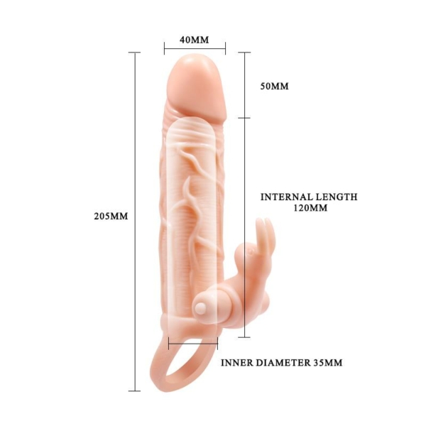 Brave Man Penis Sleeve with Vibration  + 5cm - immagine 6