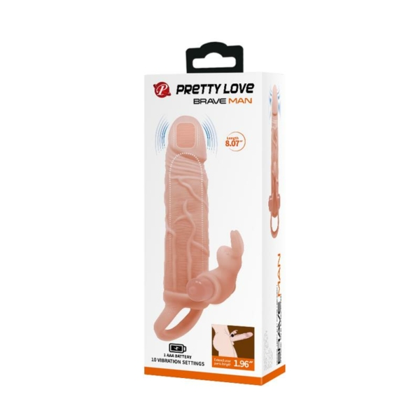 Brave Man Penis Sleeve with Vibration  + 5cm - immagine 8
