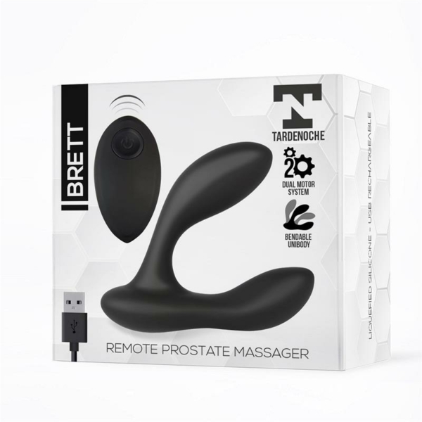 Brett Prostate Massager Remote Control USB Liquid Silicone - immagine 2