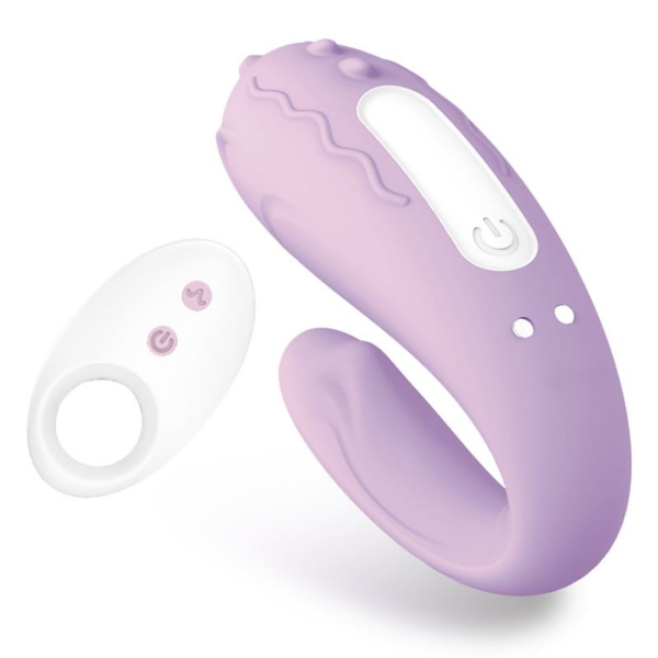 Brightmauve Couples Vibrator Two Motors Remote Control USB Silicone - immagine 3