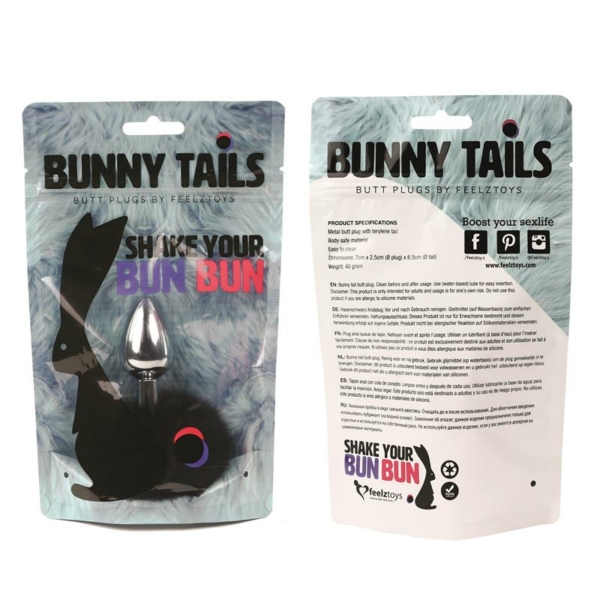 Bunny Tail Butt Plug with Tail Black - immagine 4