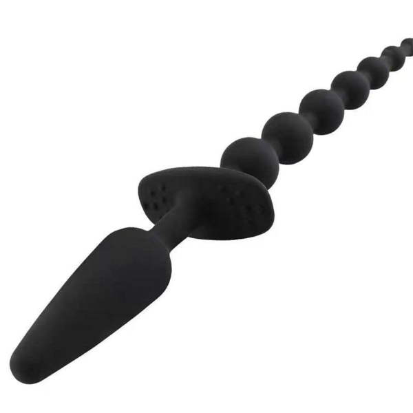 Butt Plug and Anal Chain Silicone Black - immagine 5