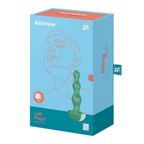 Butt Plug with Vibration Lolli Plug 2 Green - immagine 2