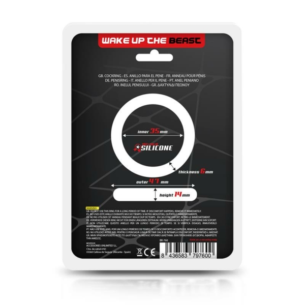 Cock Ring Solid Silicone 3.5 cm Black - immagine 4