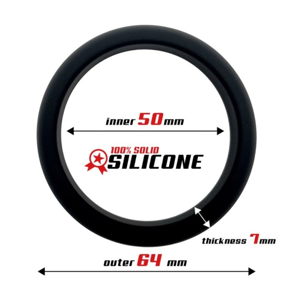 Cock Ring Solid Silicone 5 cm Black - immagine 2