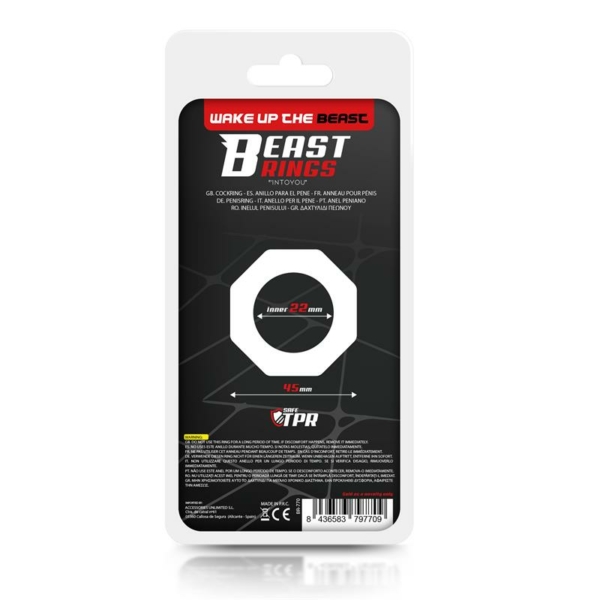 Cock Ring Super Flexible Polygonal 2.2 cm Black - immagine 3