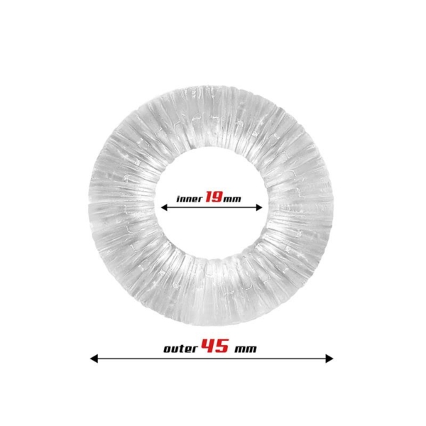 Cock Ring Super Flexible Striped 1.9 cm Clear - immagine 2
