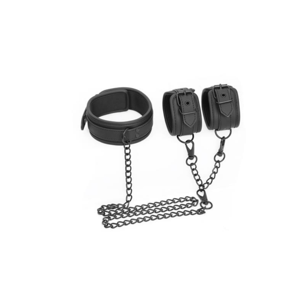 Collar and Hand Cuffs Set Vegan Leather - immagine 5