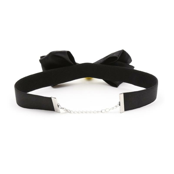 Collar with Bow and Bell 29 cm Size M Black - immagine 4