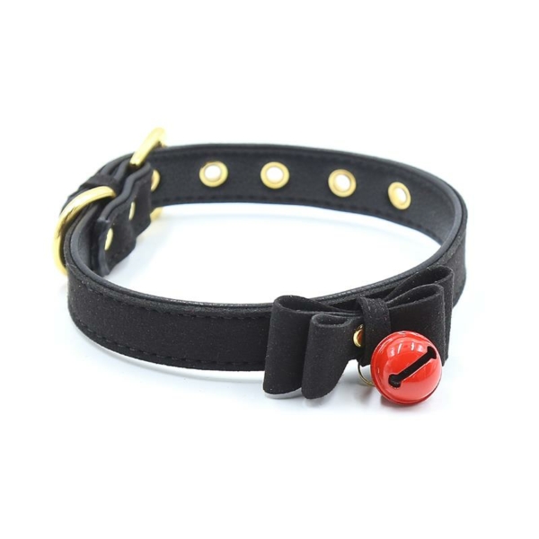 Collar with Bow and Rattle 44 cm Black/Red - immagine 2