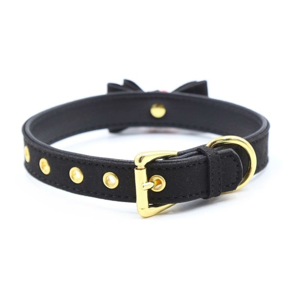 Collar with Bow and Rattle 44 cm Black/Red - immagine 3