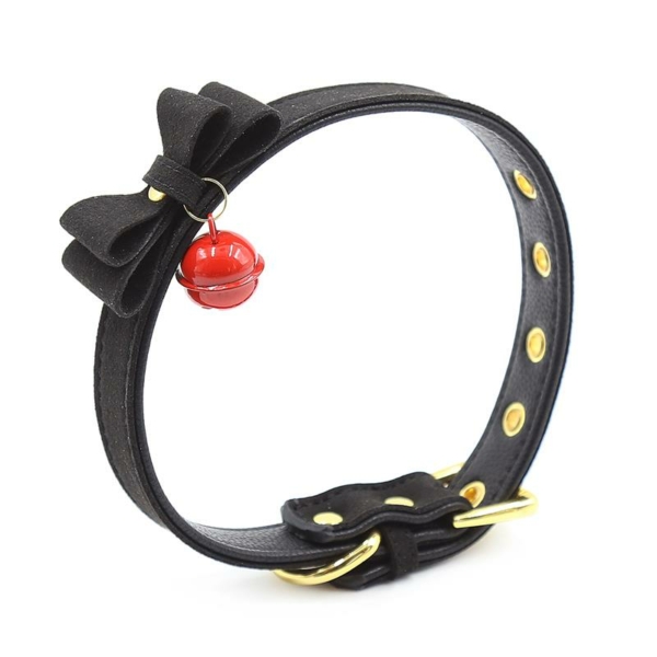 Collar with Bow and Rattle 44 cm Black/Red - immagine 4
