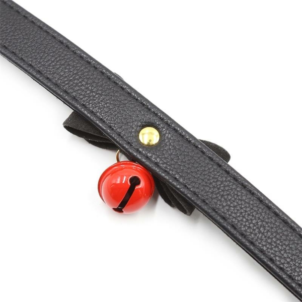 Collar with Bow and Rattle 44 cm Black/Red - immagine 5