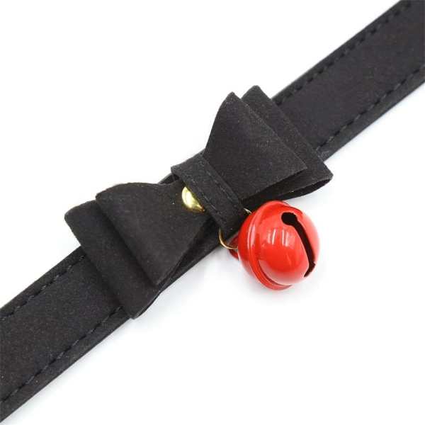 Collar with Bow and Rattle 44 cm Black/Red - immagine 6