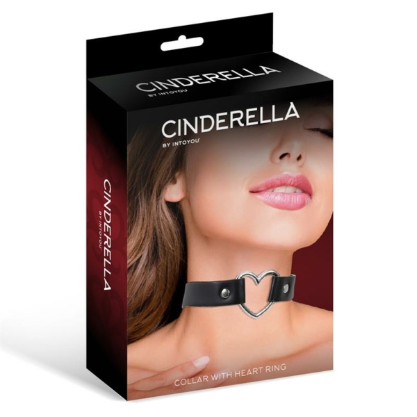 Collar with Heart Choker Stile Vegan Lether One Size - immagine 2
