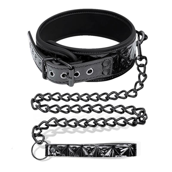 Collar with Leash Sapphire Vegan Leather - immagine 2