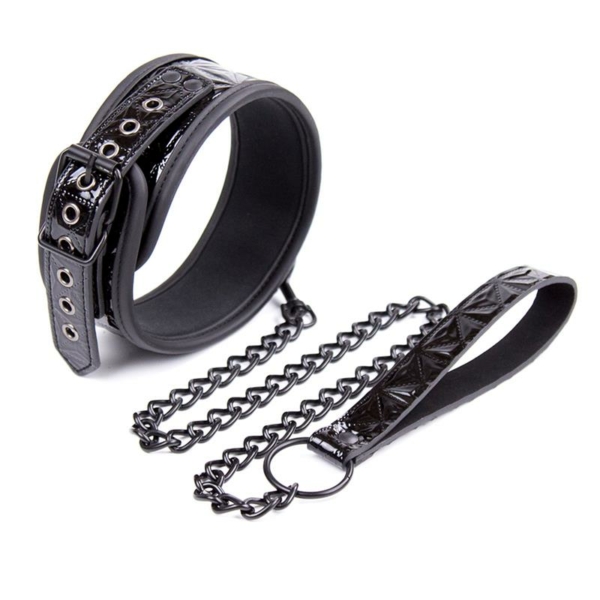Collar with Leash Sapphire Vegan Leather - immagine 3