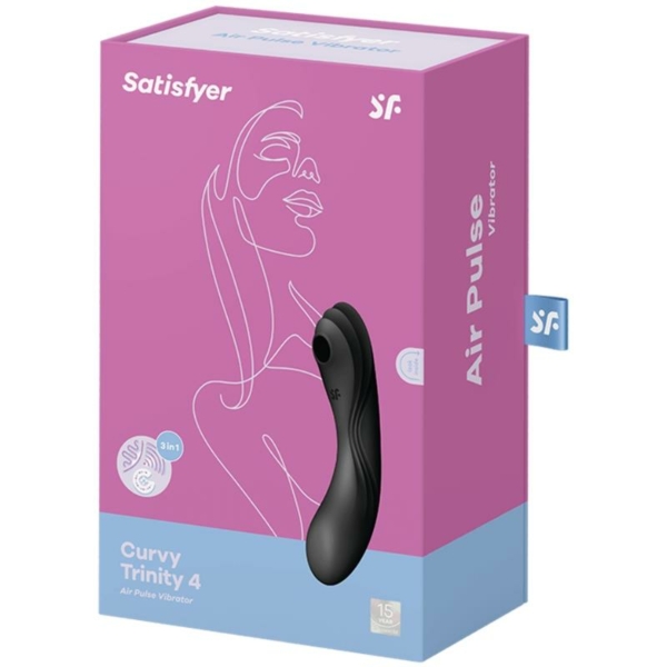Curvy Trinity 4 Vibe and Clitoris Sucker 2 Motors Black - immagine 3