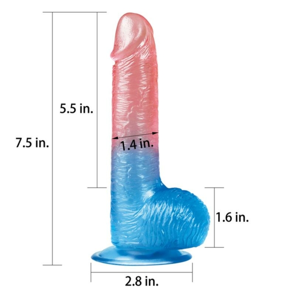 Dildo Dazzle Studs 7.5 Pink and Blue - immagine 2