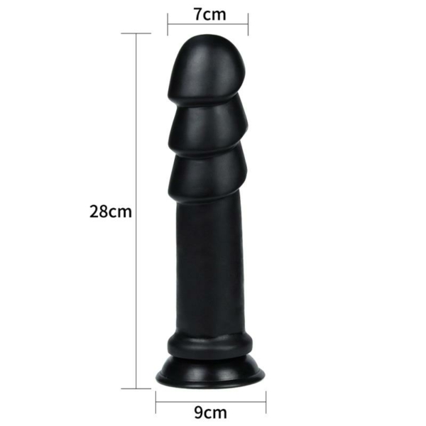 Dildo King Sized Anal Ripples 11.25 Black - immagine 8