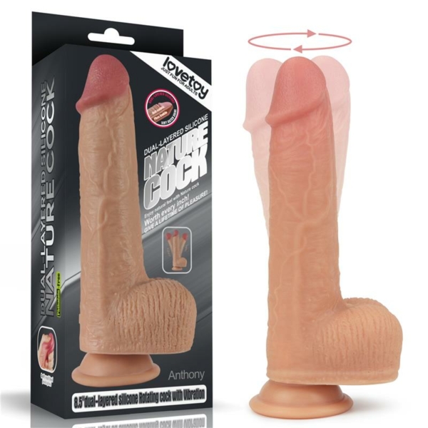 Dildo Nature Cock with Vibration and Rotation Anthony Flesh - immagine 7
