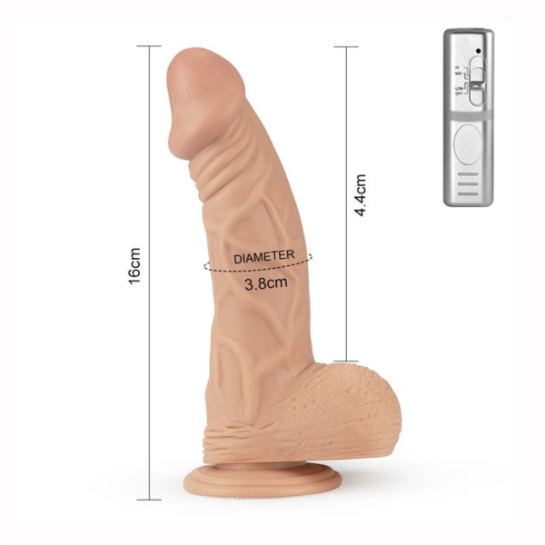 Dildo Real Extreme Dildo with Vibration 9 Flesh - immagine 4