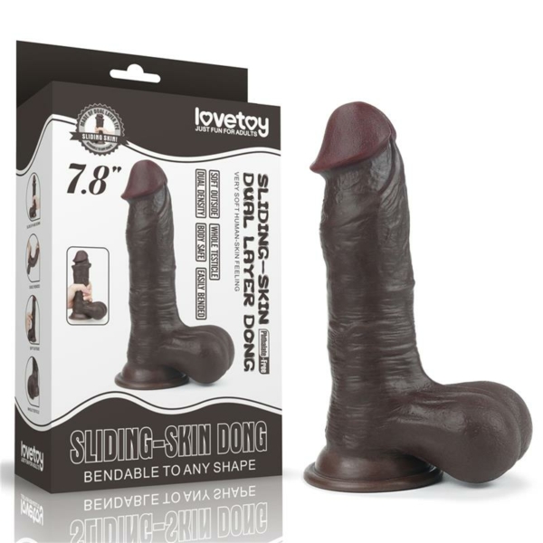 Dildo Sliding Whole Testicle 7.8 Black - immagine 12