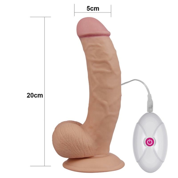 Dildo The Ultra Soft Dude with Vibration 7.5 Flesh - immagine 7