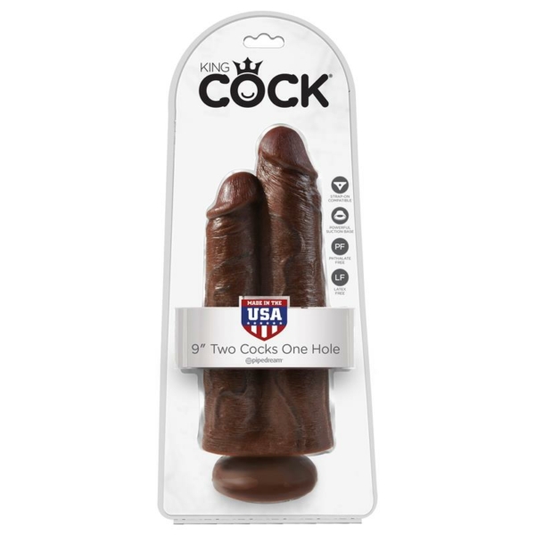 Double Dildo Two Cocks One Hole Brown 9 - immagine 2
