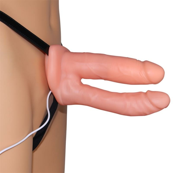 Double Hollow Dildo  Strap On Vibrating - immagine 4