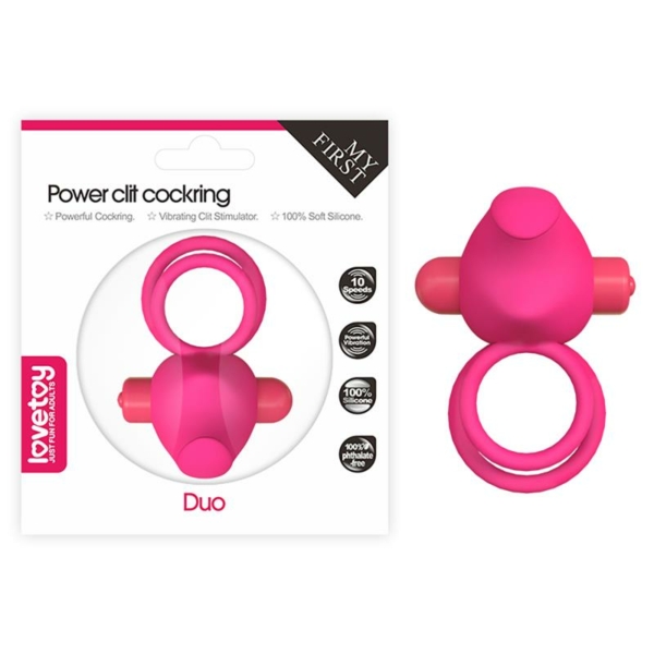 Double Vibrating Cockring Power Clit Duo Pink - immagine 7
