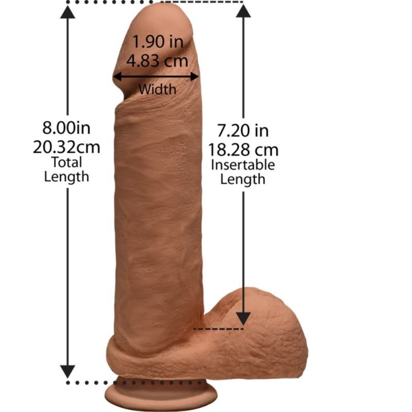 Dual Density dildo Perfect D with Testicles 8 Caramel - immagine 2