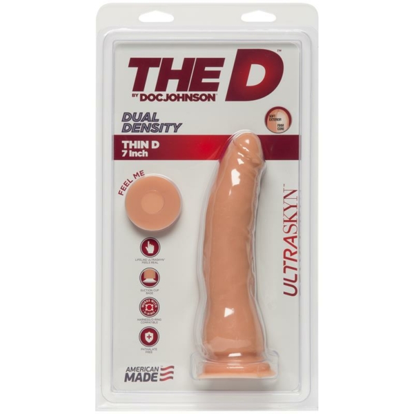 Dual Density Dildo Thin D 7 Ultraskyn Vanilla - immagine 2