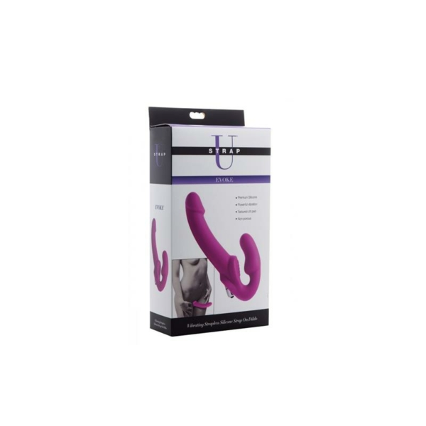 Evoke Strapless Strap On Dildo Purple - immagine 3