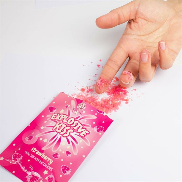 Explosive Candies Oral Sex Popping Candies 1 Sachet Strawberry Flavor - immagine 2