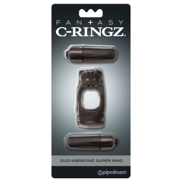 Fantasy C-Ringz Duo-Vibrating Super Ring Black - immagine 3